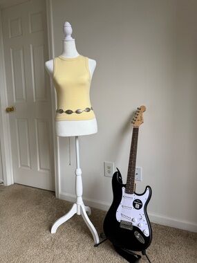 Yellow Ribbed Tank Top - Sleeveless Summer Tee